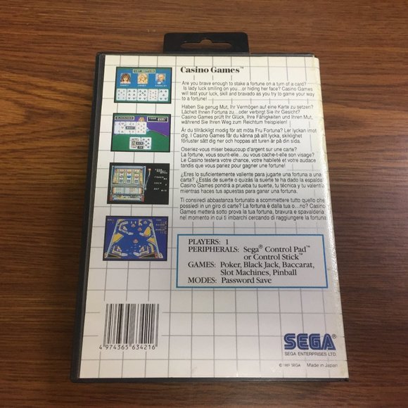 Casino Games Sega Master System - Picture 5 of 6